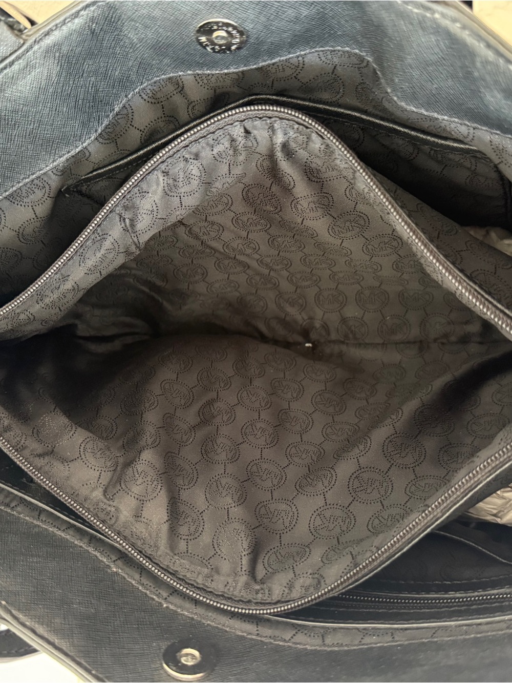 Michael Kors Black Tote with Silver Chain Detail - Picture 7 of 7